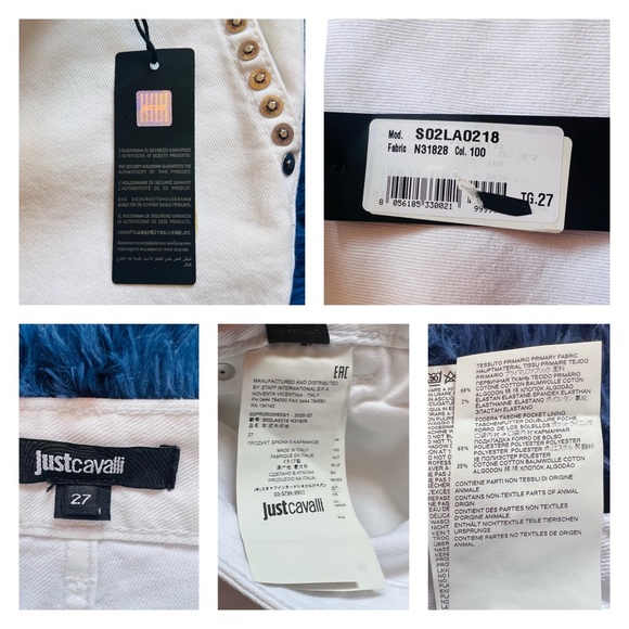 New! JUST CAVALLI Studded High Rise Straight Leg Jeans - Picture 7 of 7